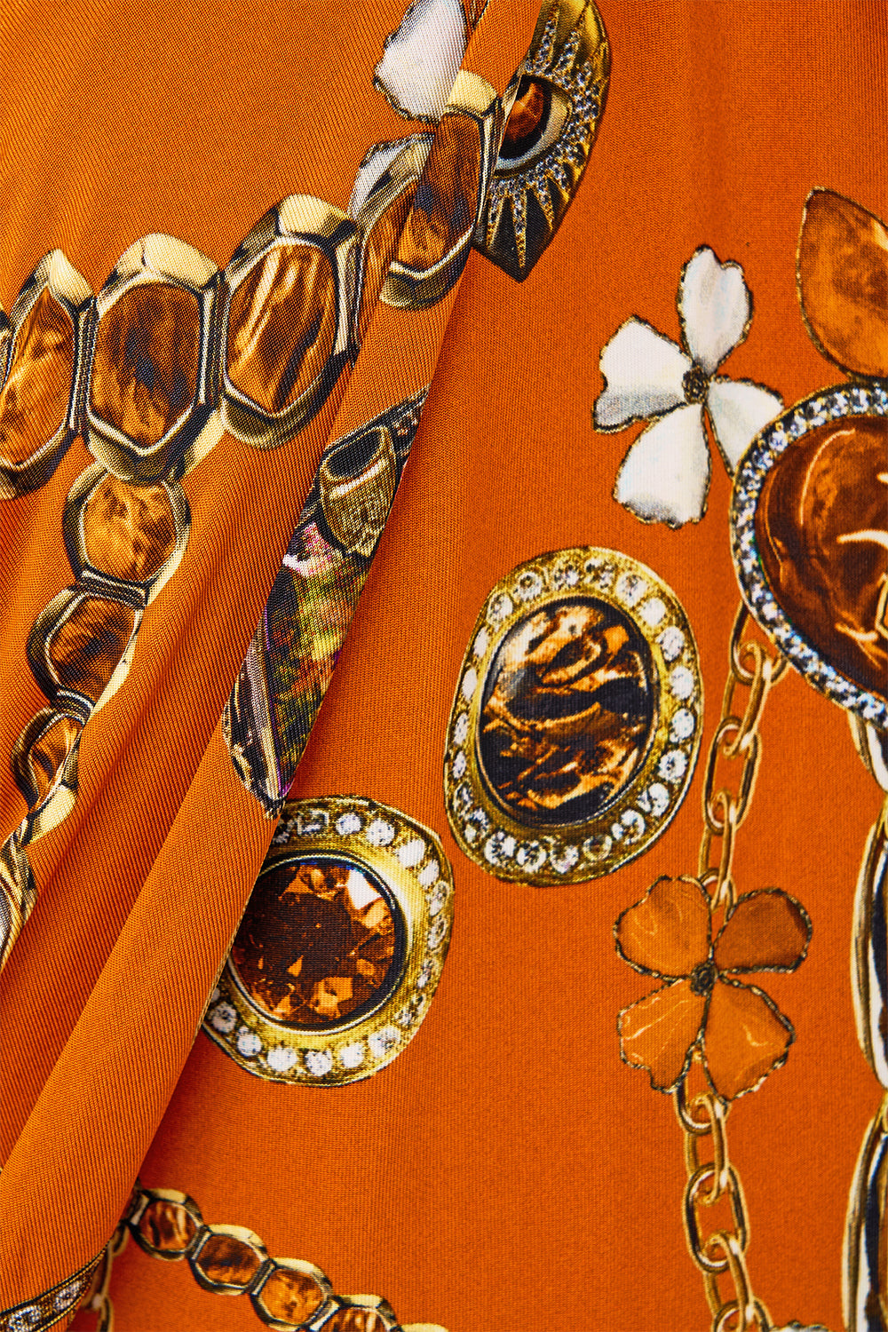 VESTIDO DE MANGA DRAPEADA CON TALISMANES DE METAL DE TURQUÍA