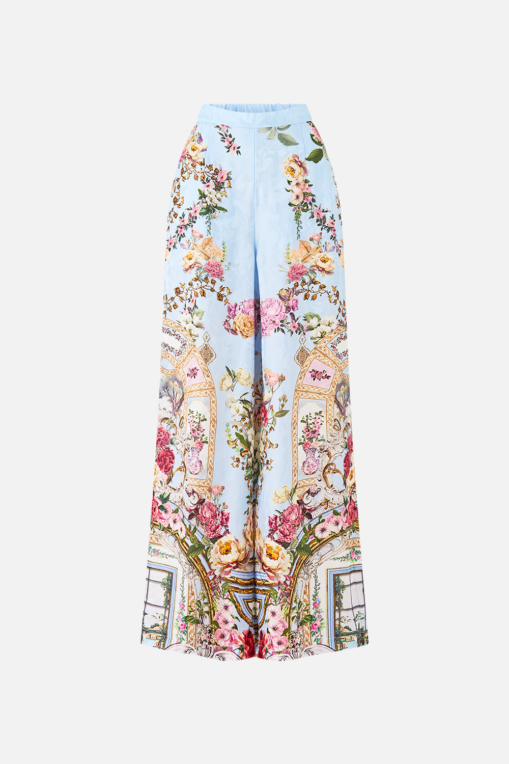 PANTALÓN MINIMALISTA DE PIERNA ANCHA ESTAMPADO EN EL TIEMPO