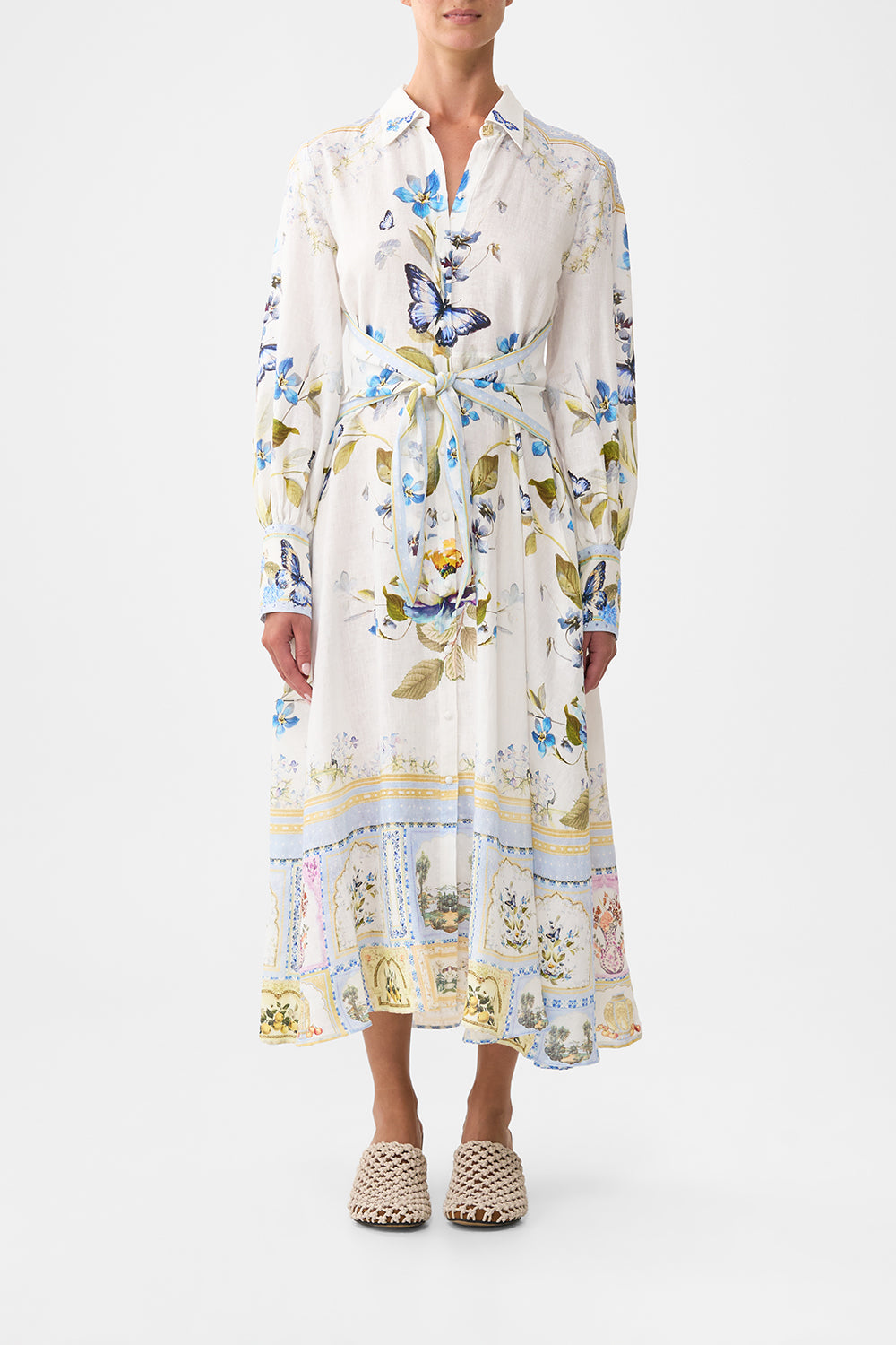 WAIST TIE SHIRT DRESS BOTANICAL BALLADS