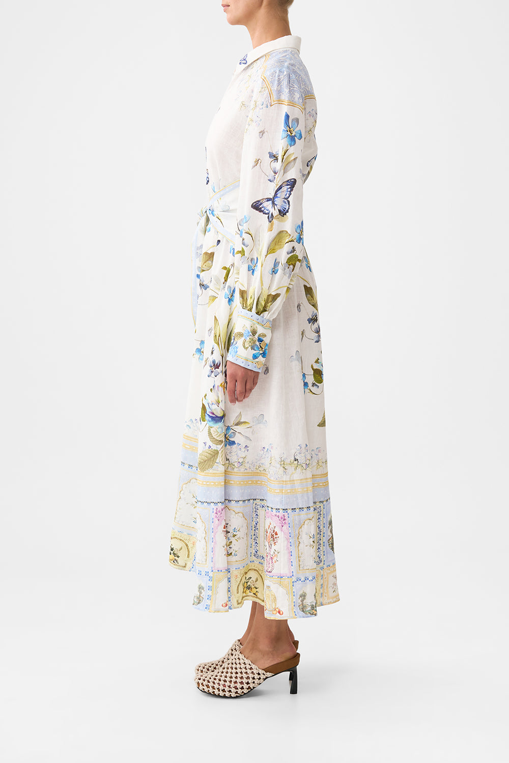 The CAMILLA waist tie shirt dress from our print botanical ballads