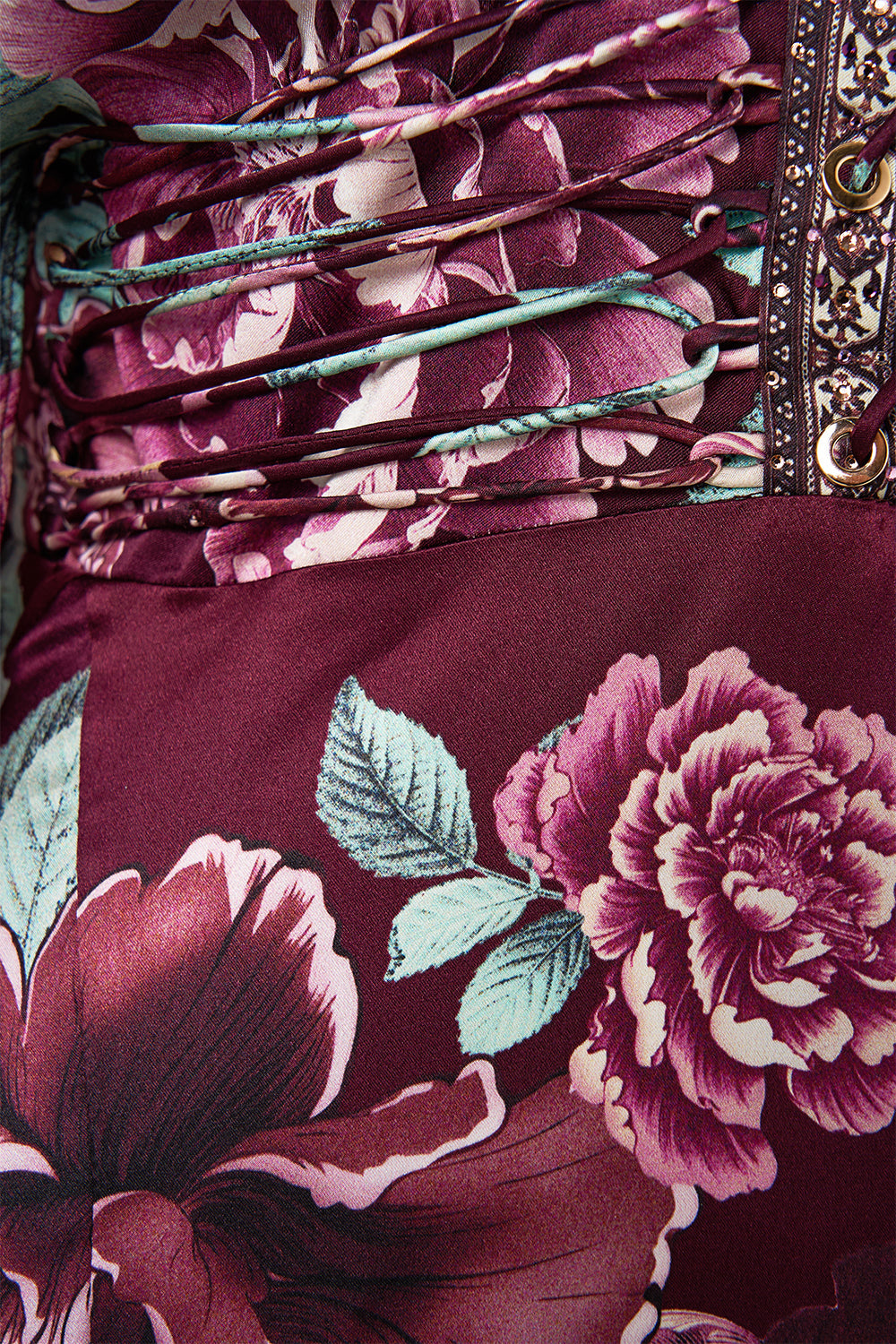 The If These Tiles Could Talk V Neck Lace Up Detail Long Dress