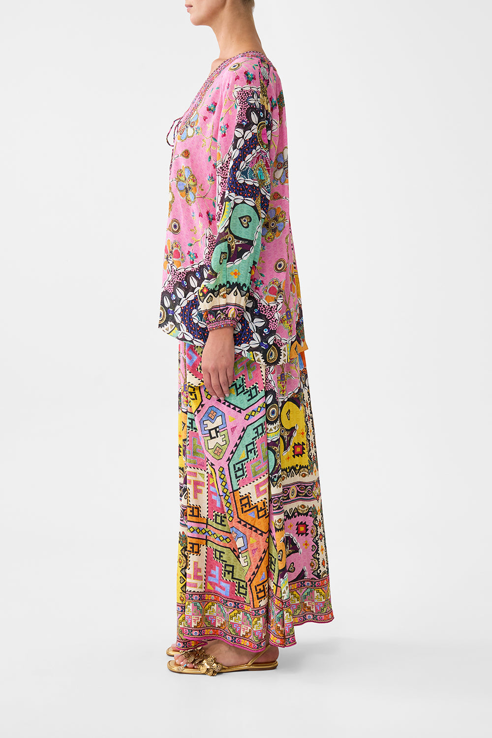 BLUSA CON CORDONES DE PATCHWORK PANORAMA