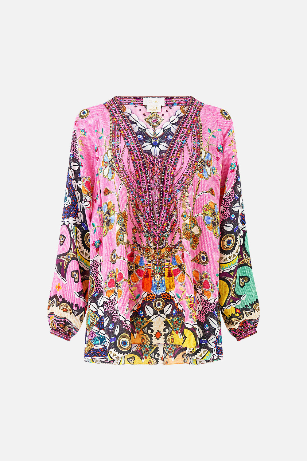 BLUSA CON CORDONES DE PATCHWORK PANORAMA