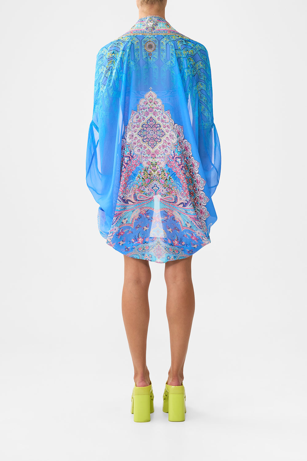 The CAMILLA OPEN FRONT CARDI CAPE FOOTSTEPS IN FOLKLORE in our  print.