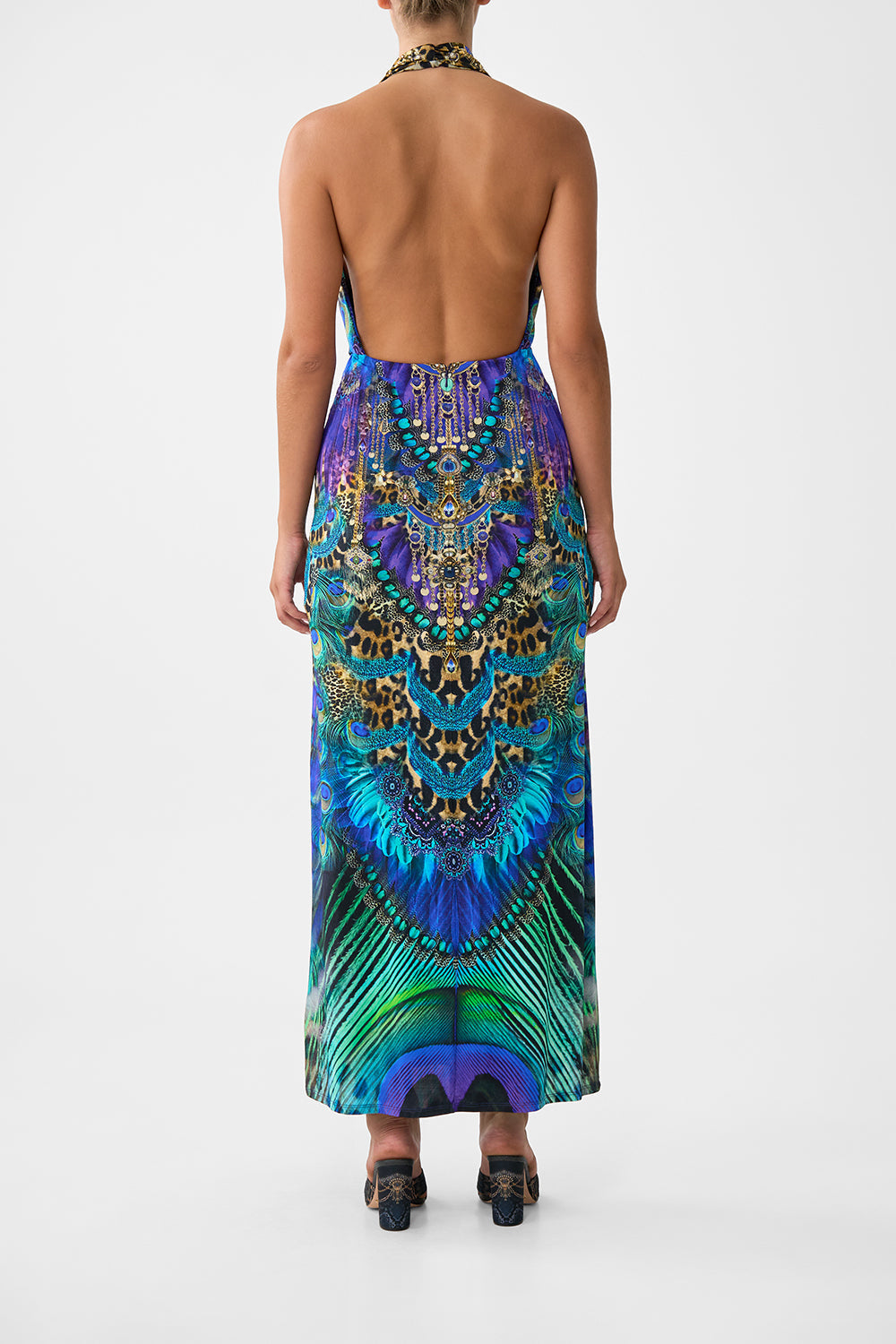 DEEP COWL PLUNGE DRESS COSMIC ZOOLOGY
