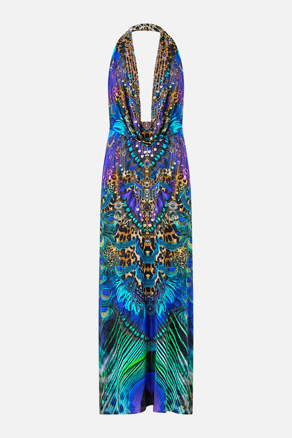 DEEP COWL PLUNGE DRESS COSMIC ZOOLOGY
