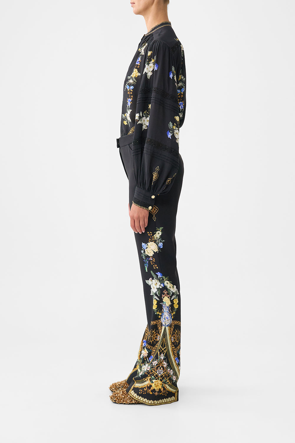 FLARE TROUSER WITH SEAM DETAIL OTTOMAN ELEGANCE