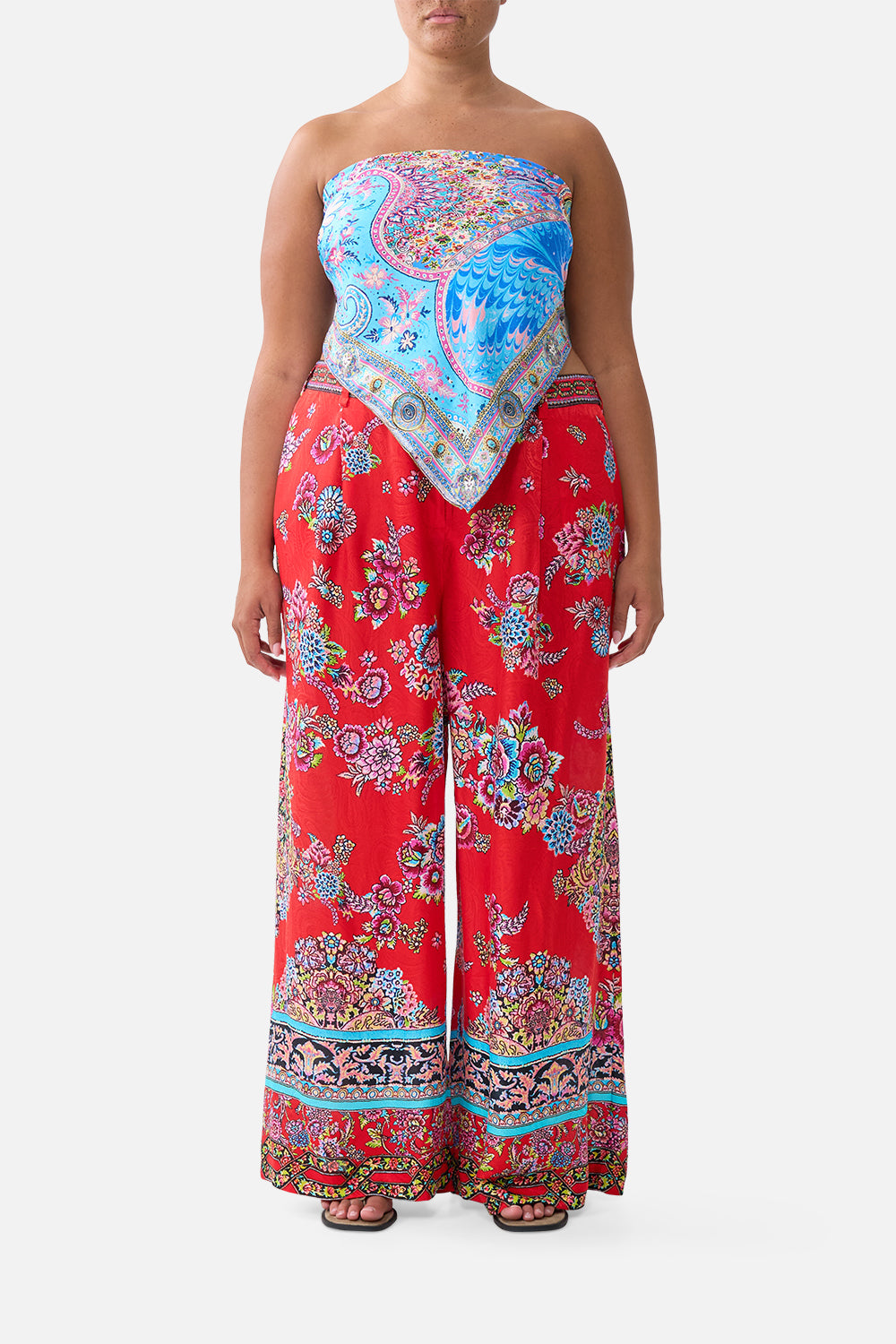 PANTALÓN DE CINTURA ALTA DE PIERNA ANCHA ARTESANOS DE ANATOLIA
