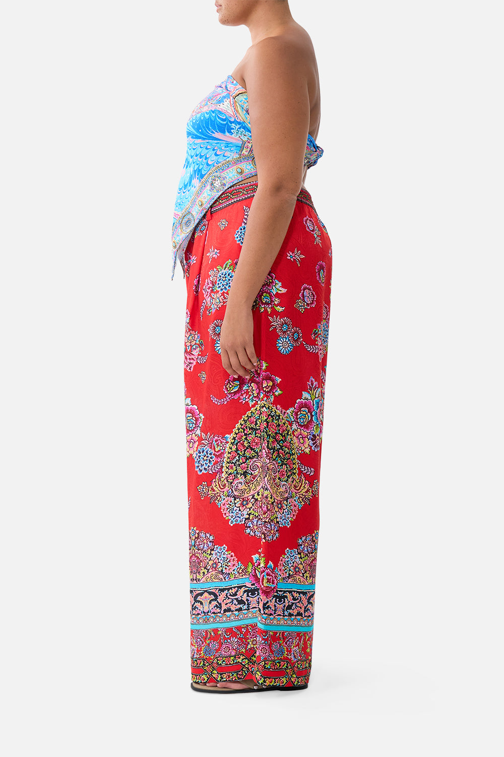 PANTALÓN DE CINTURA ALTA DE PIERNA ANCHA ARTESANOS DE ANATOLIA