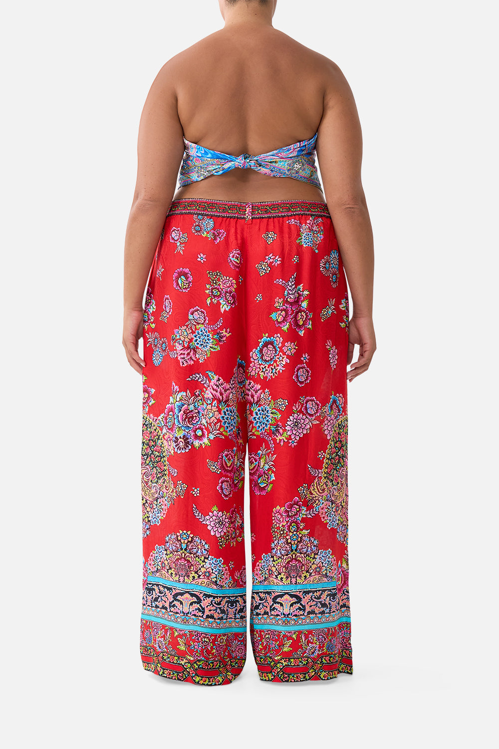 PANTALÓN DE CINTURA ALTA DE PIERNA ANCHA ARTESANOS DE ANATOLIA