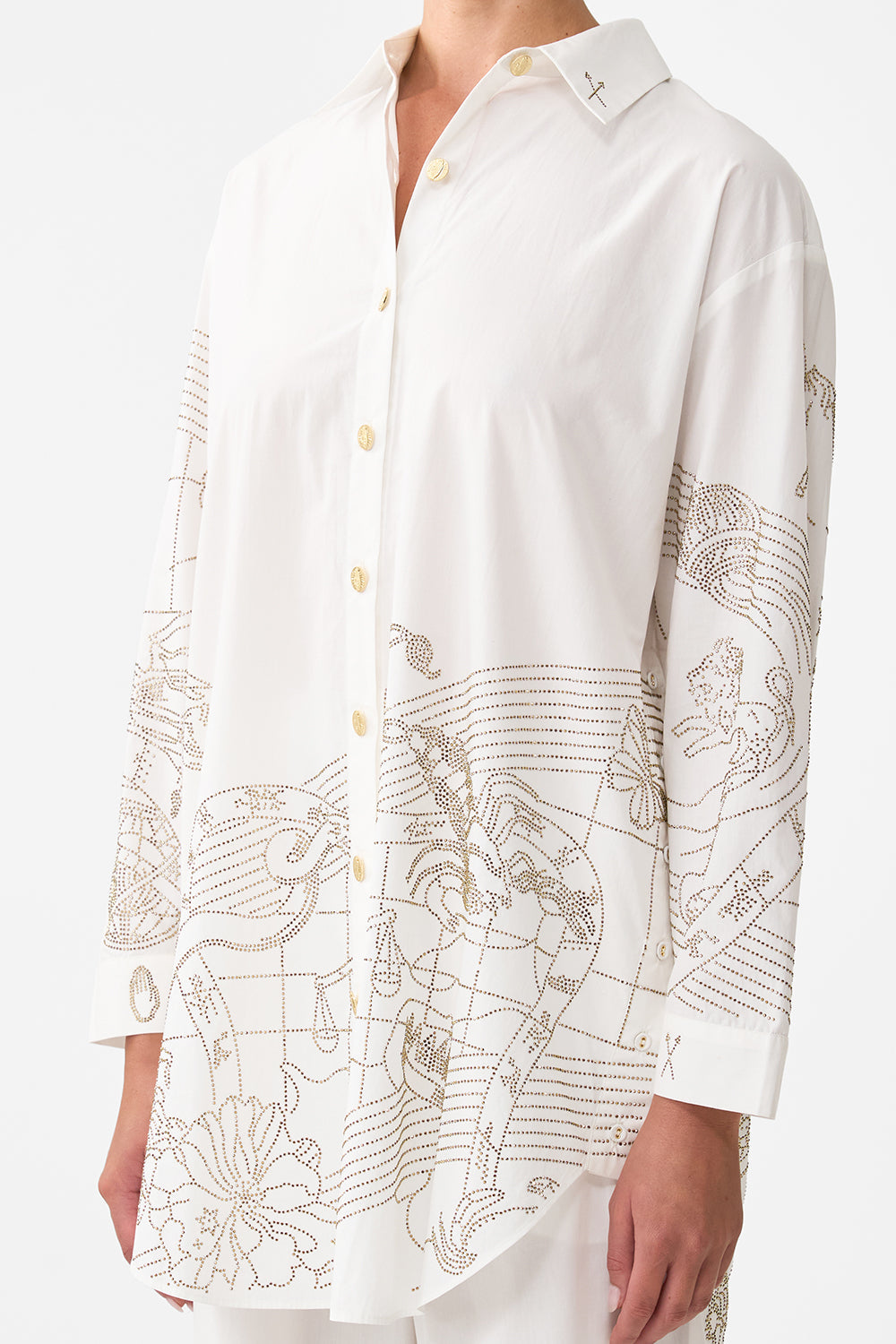 BLUSA TÚNICA CON BOTONES LATERALES CASA DE LOS HORÓSCOPOS