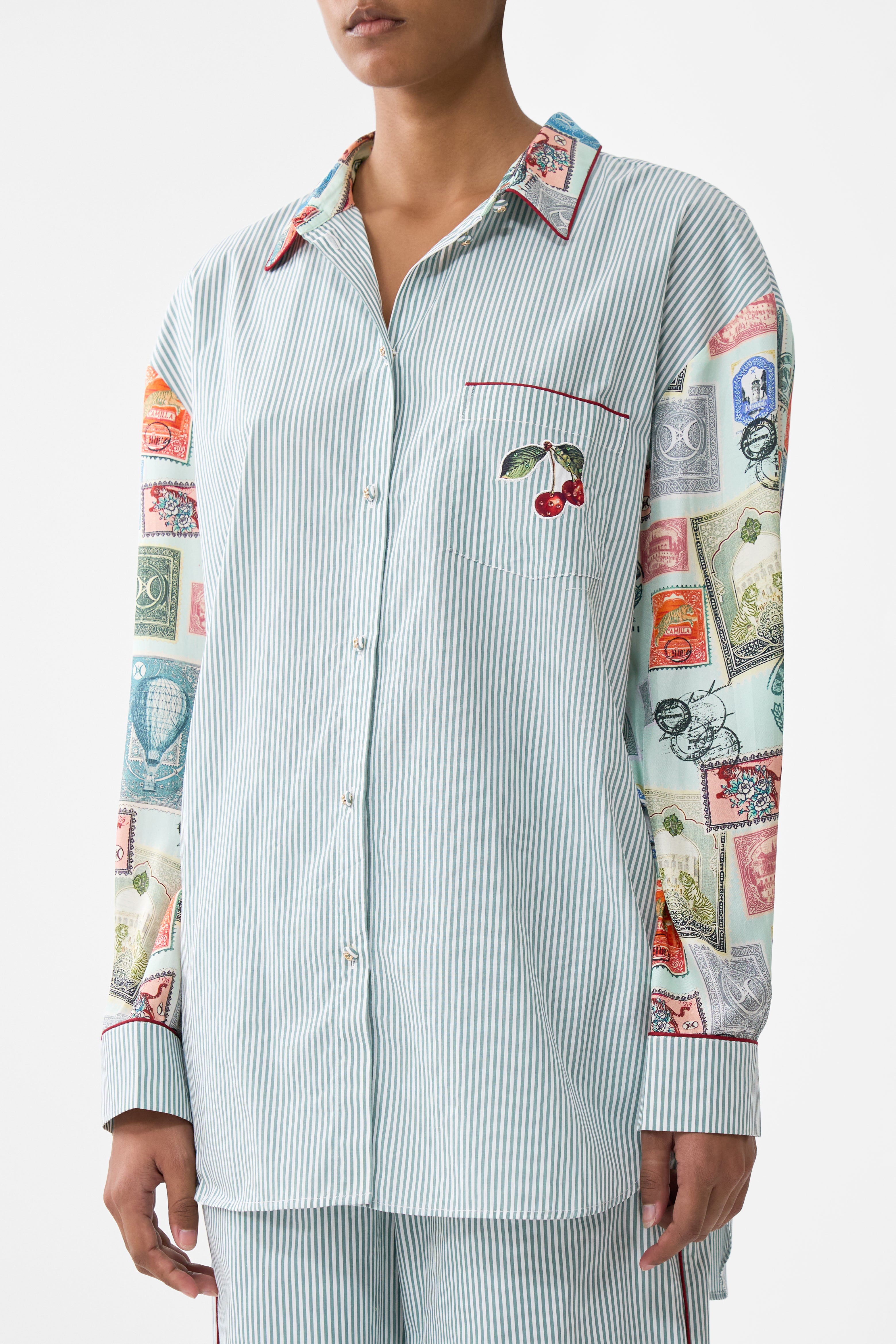CAMISA LARGA DE TALLA GRANDE CON BOLSILLO CON AMOR DESDE TÜRKIYE