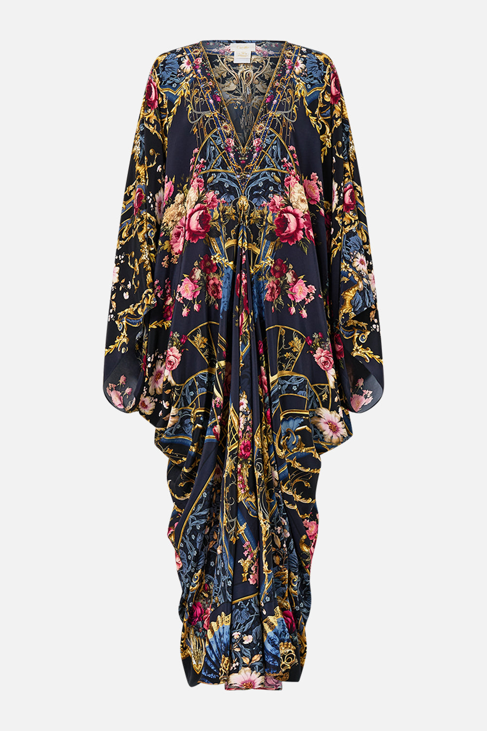 The CAMILLA T SHAPE LONG KAFTAN ORNATE ON A PLATE in our  print.