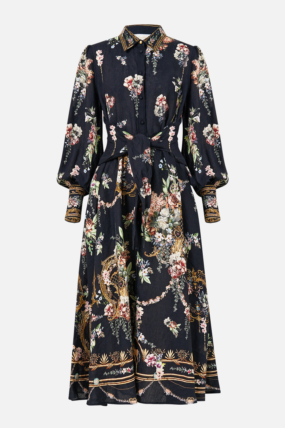 The CAMILLA Waist Tie Shirt Dress in our Noble Endeavours print.