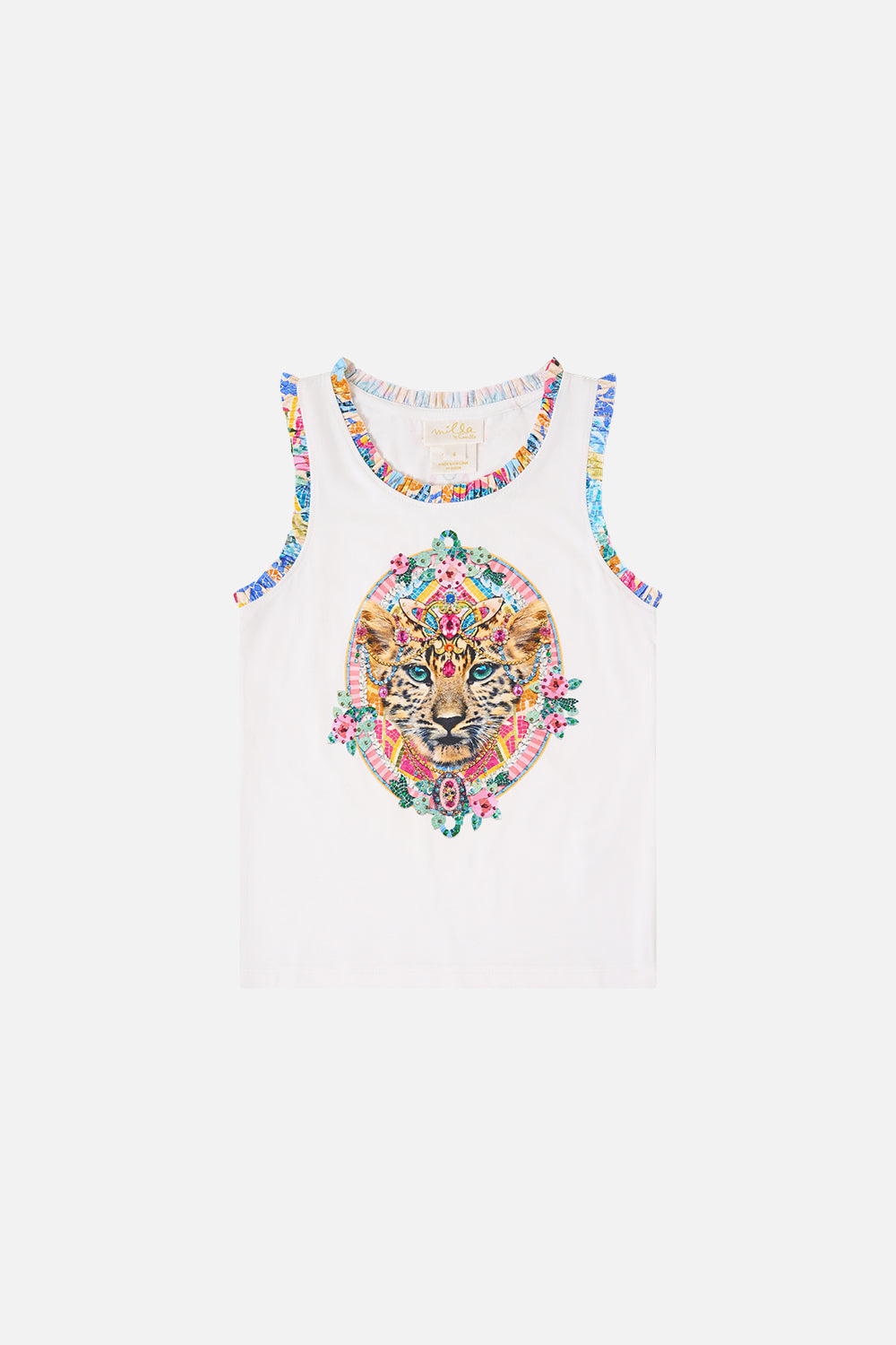 CAMISETA DE TIRANTES PARA NIÑA CON VOLANTE NAVÀS NOUVEAU