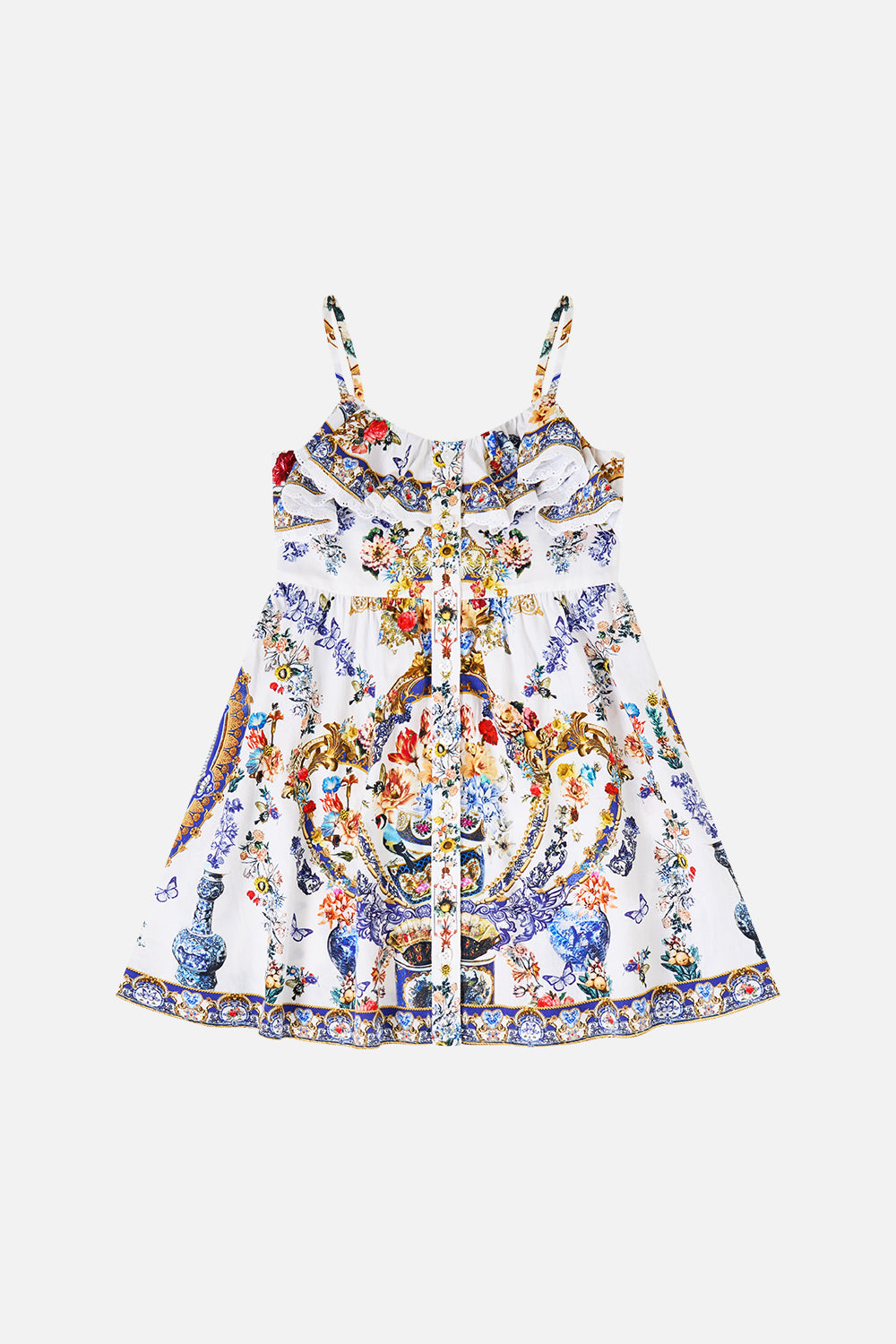 VESTIDO MINI DE TIRANTES CON BOTONES Y LAZO PARA NIÑAS THE POTTERY PARLOUR
