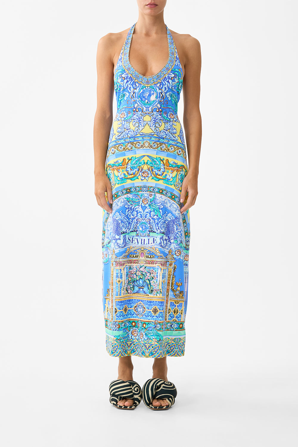 JERSEY HALTER DRESS BENEATH THE ANDALUSIAN SUN