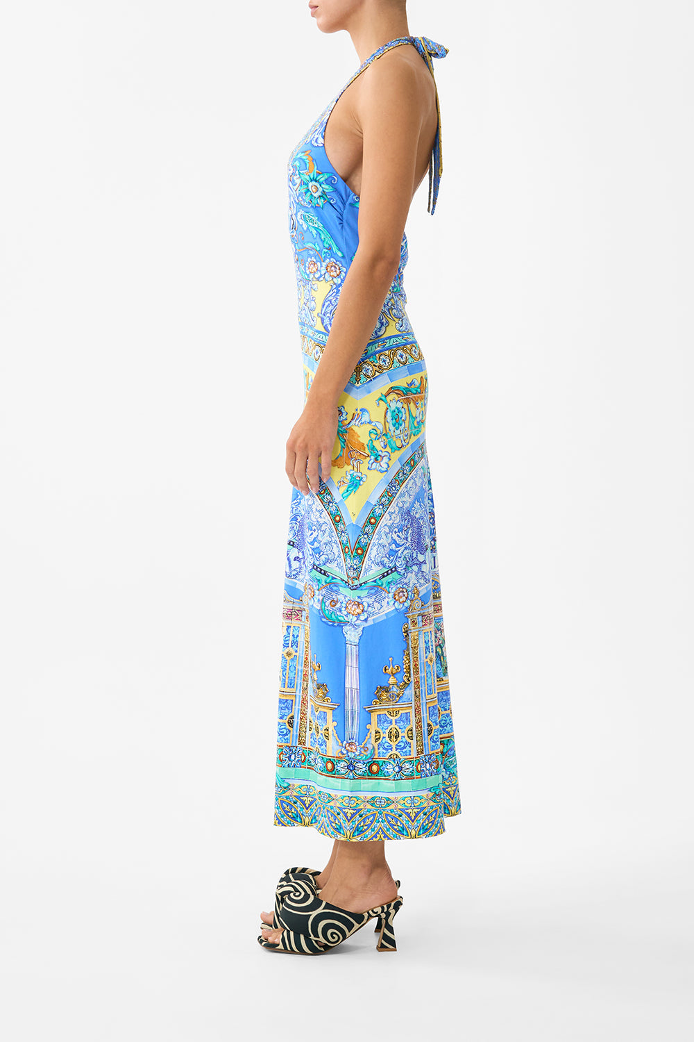 The Beneath The Andalusian Sun Jersey Halter Dress | CAMILLA US