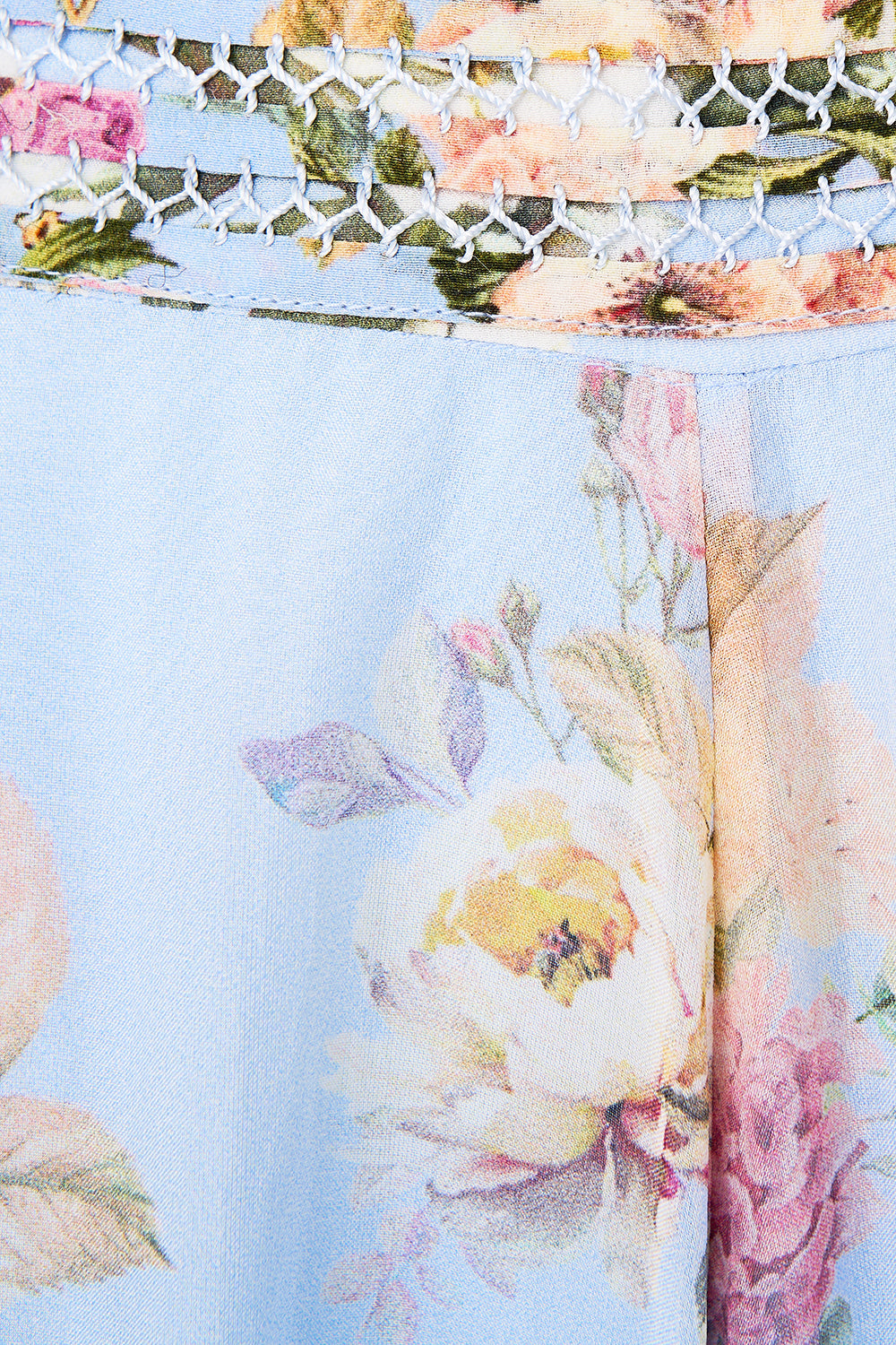 The CAMILLA waisted wide leg pant from our print tiled in time