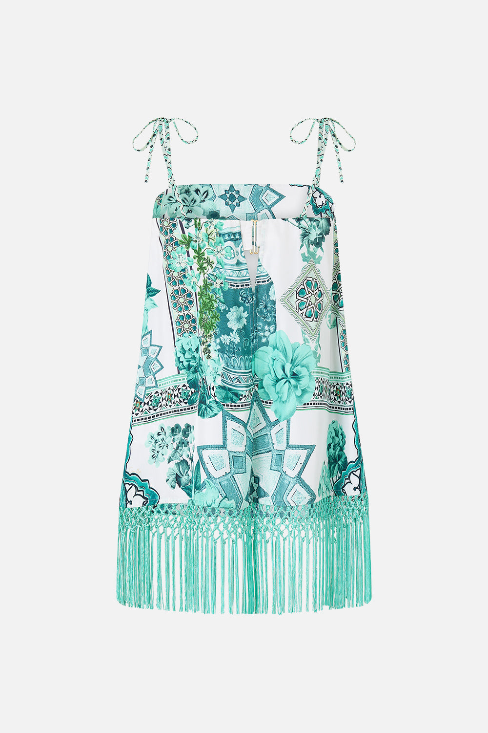 The CAMILLA straight scarf top in our print Balearic Bebé.