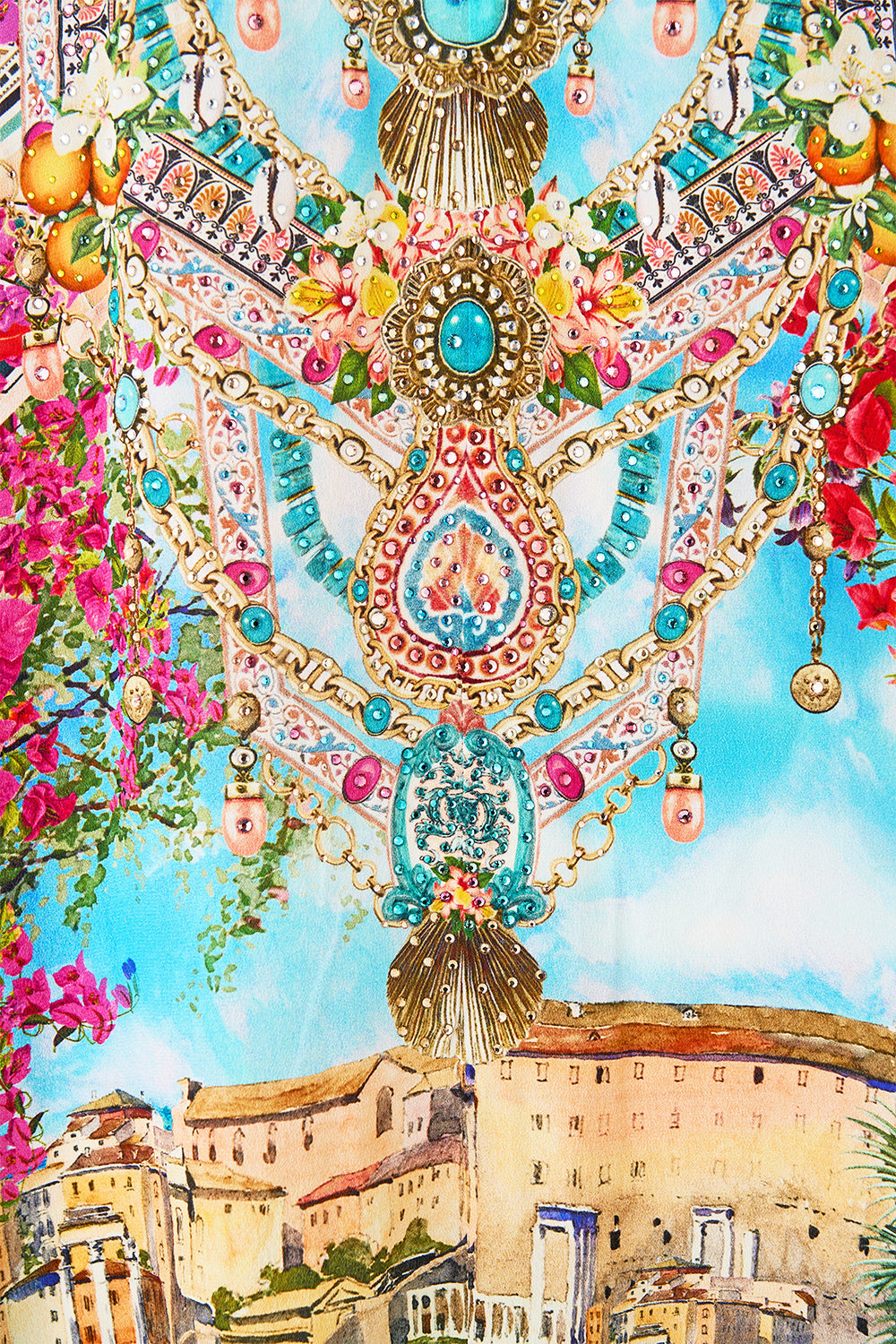 TIE SLEEVE SHORT V NECK KAFTAN MEET ME IN MALLORCA