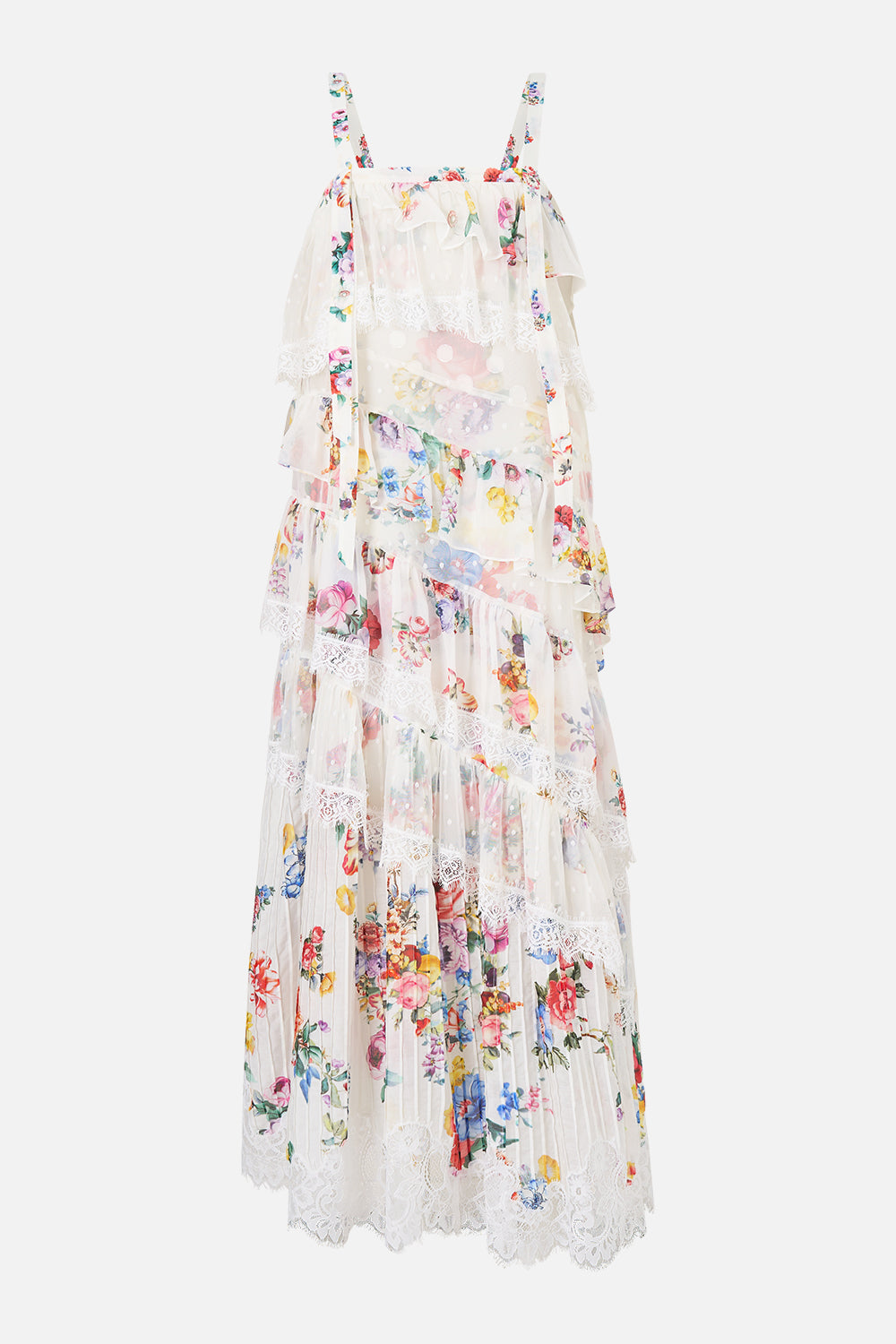 VESTIDO ASIMÉTRICO DE ENCAJE CON APLICACIÓN DEJÉ MI CORAZÓN EN GRANADA