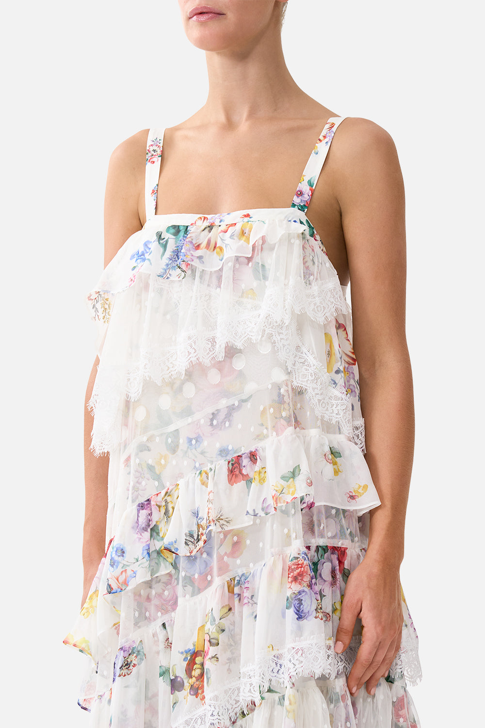 ASYMMETRIC SPLICED LACE DRESS I LEFT MY HEART IN GRANADA