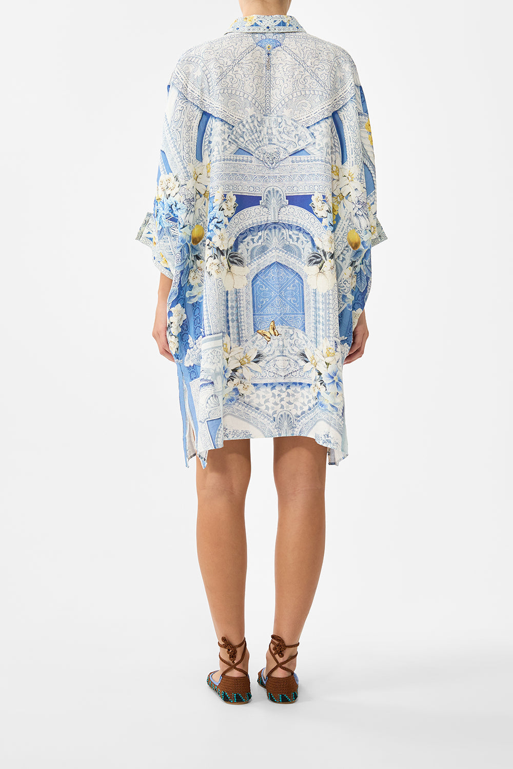 The CAMILLA wide body collared kaftan in our print De Nada Granada.