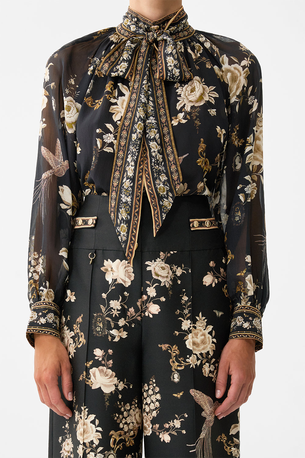 BLUSA RAGLÁN CON LAZO DESMONTABLE FOLCLORE FLAMENCO