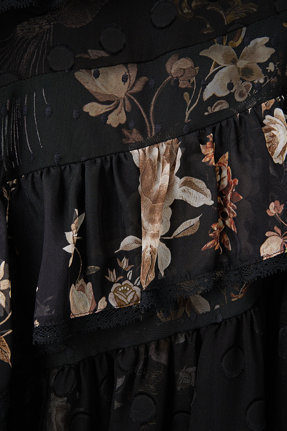The Flamenco Folklore Asymmetric Spliced Lace Mini Dress | CAMILLA