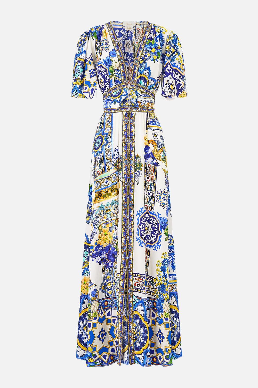 SHAPED WAISTBAND DRESS WITH FLUTTER SLEEVES ESPAÑA NIRVANA