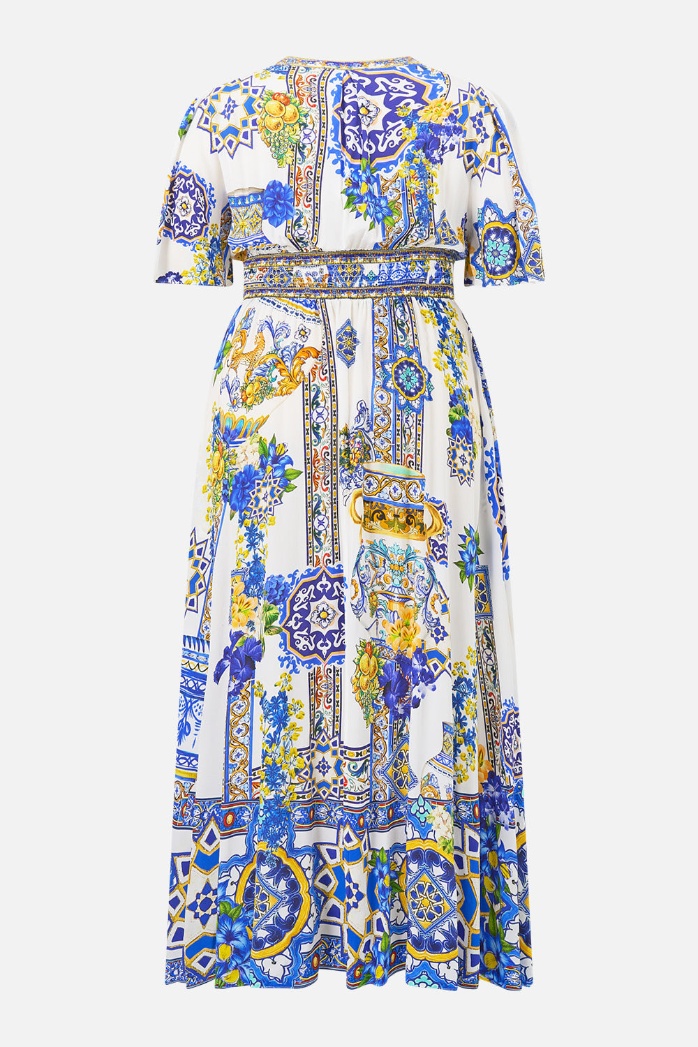 SHAPED WAISTBAND DRESS WITH FLUTTER SLEEVES ESPAÑA NIRVANA