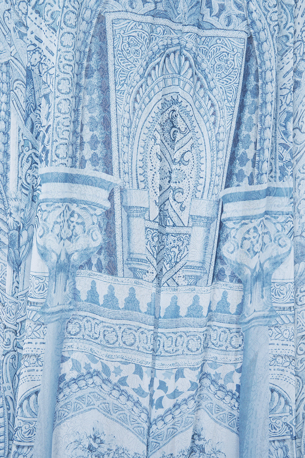 The CAMILLA hardware detail slip dress in our print The Hum of the Alhambra.