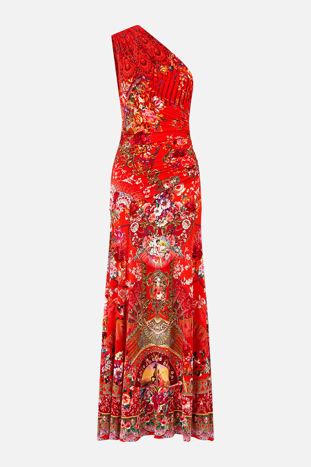 GATHERED JERSEY ONE SHOULDER DRESS OLÉ OLÉ