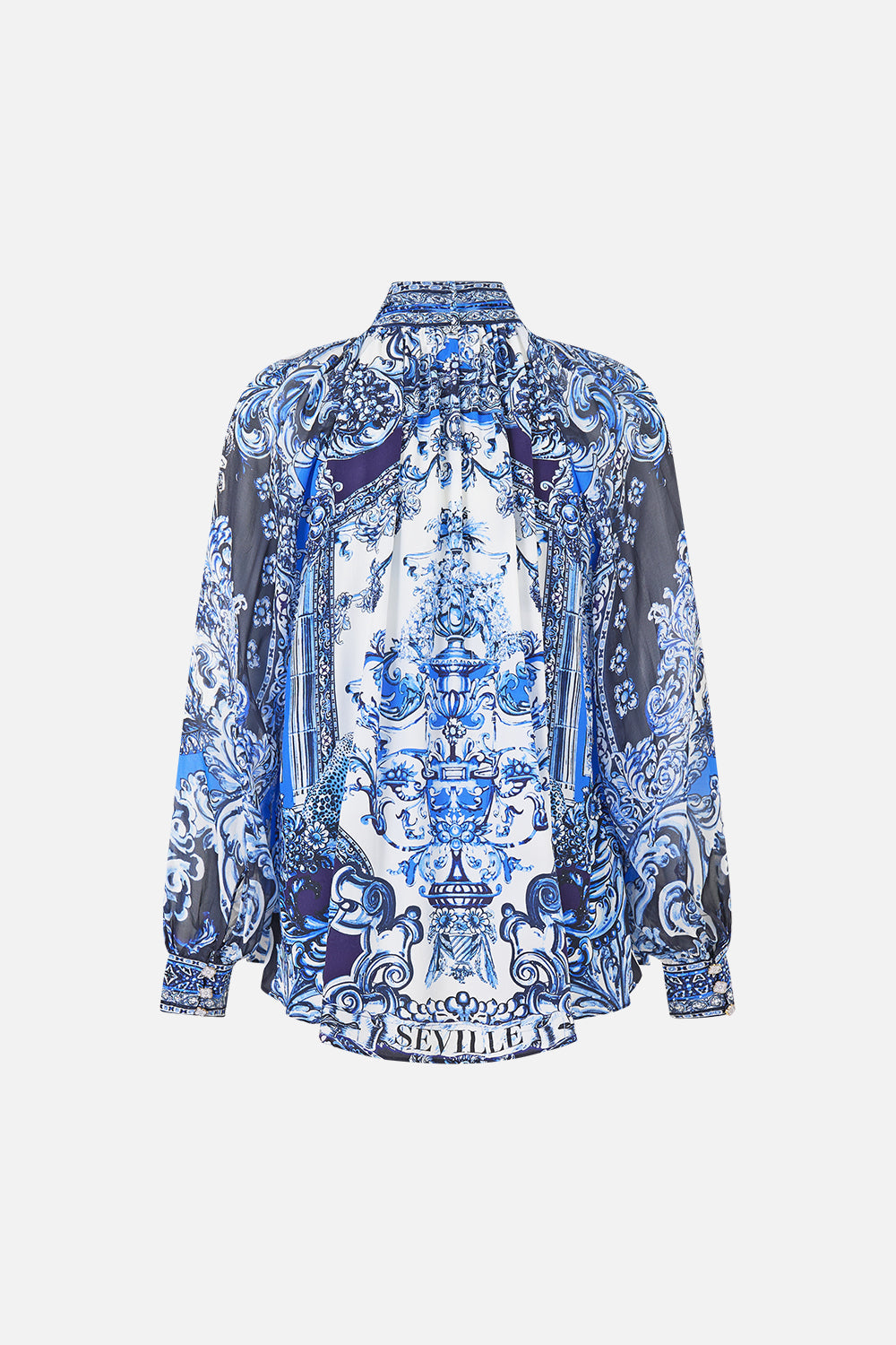 BLUSA RAGLÁN CON LAZO DESMONTABLE UN PAÍS DE LAS MARAVILLAS DE AZULEJOS