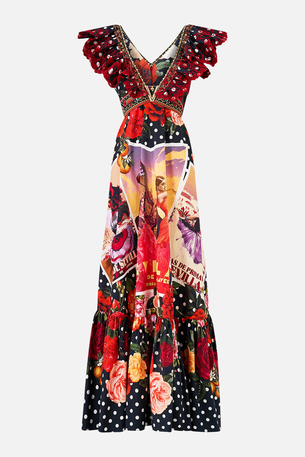 VESTIDO CON VOLANTES Y ADORNOS METÁLICOS DAUGHTERS OF DUENDE