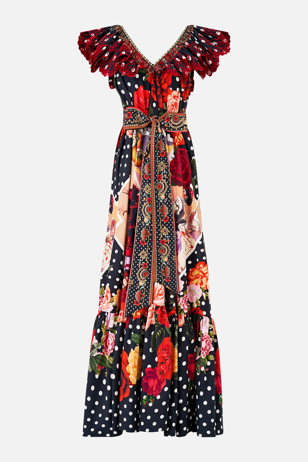 VESTIDO CON VOLANTES Y ADORNOS METÁLICOS DAUGHTERS OF DUENDE