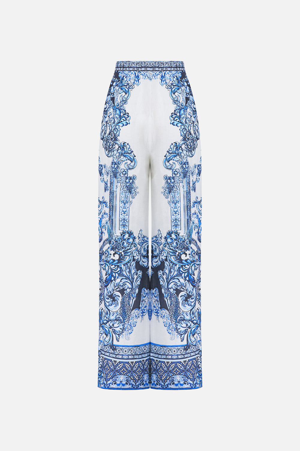 The CAMILLA minimal wide leg pant in our print A Tiled Wonderland.