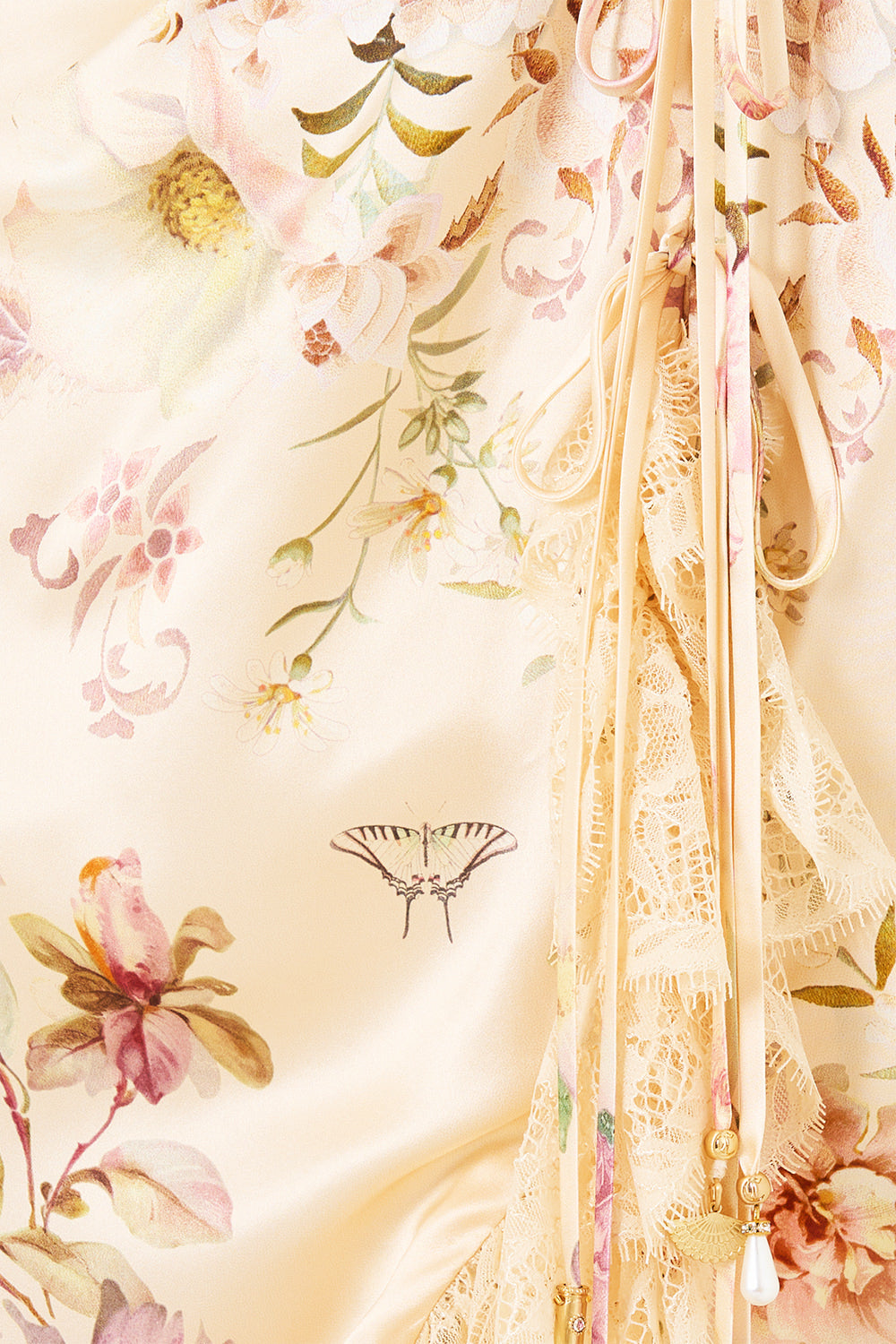 The CAMILLA WRAP TIE SKIRT WITH RUFFLE ADORNED IN ARANJUEZ in our  print.