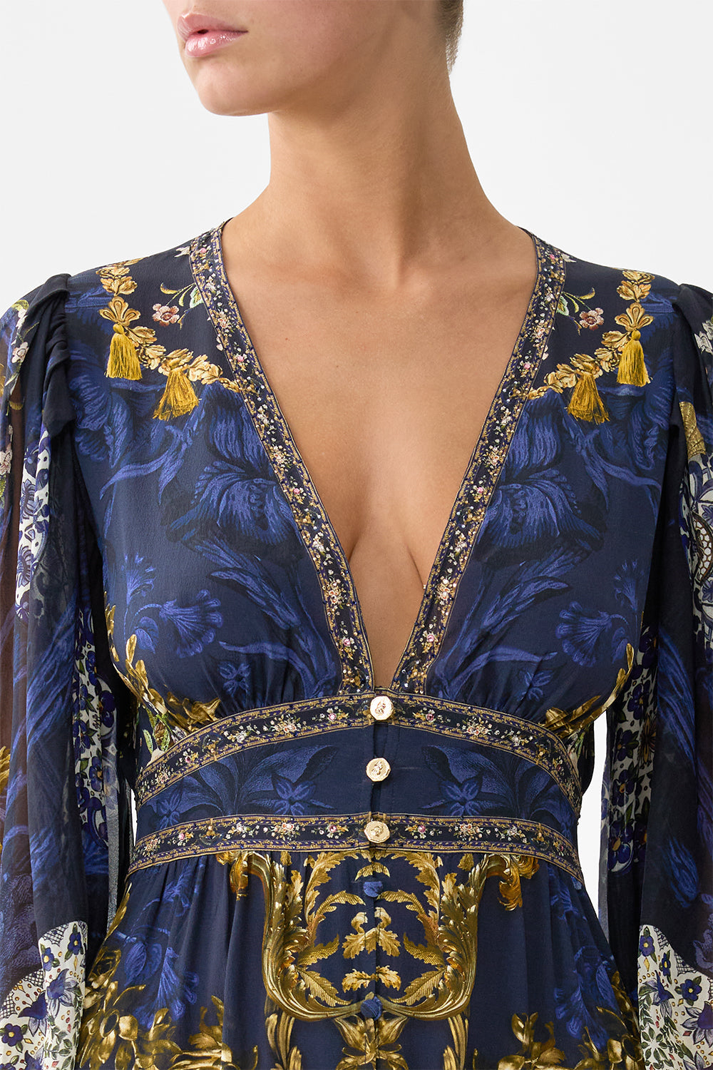 BUTTON FRONT FRILL DRESS NOTES FROM THE BLUE ROOM