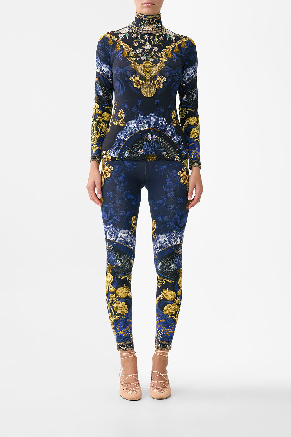 The CAMILLA JERSEY TURTLENECK NOTES FROM THE BLUE ROOM in our NOTES FROM THE BLUE ROOM print.