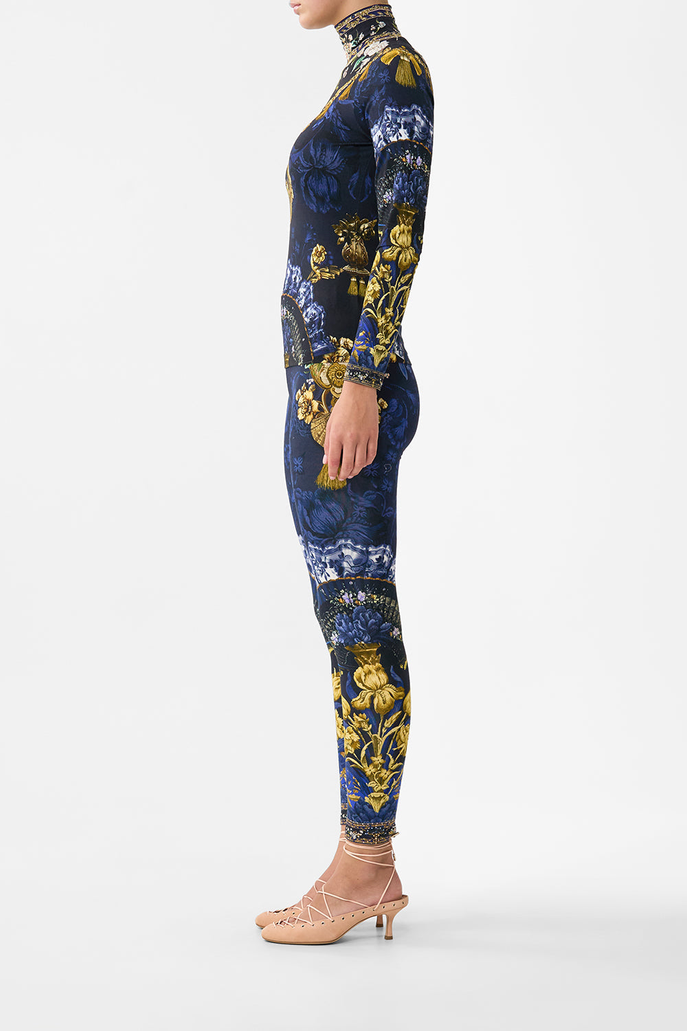 The CAMILLA JERSEY TURTLENECK NOTES FROM THE BLUE ROOM in our  print.
