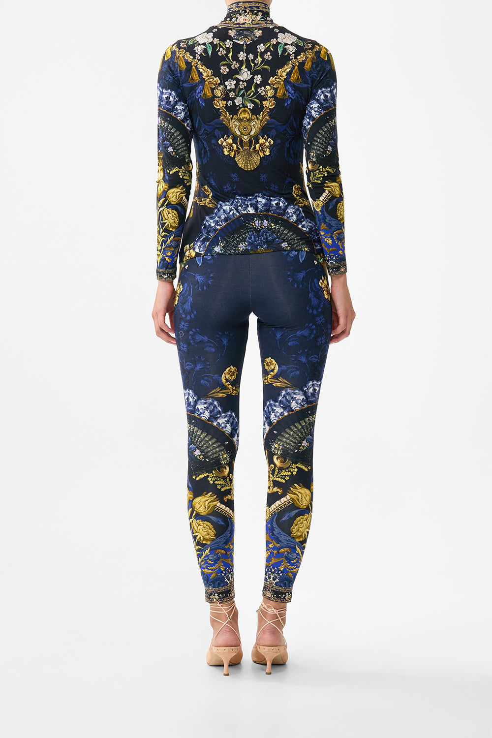The CAMILLA JERSEY TURTLENECK NOTES FROM THE BLUE ROOM in our  print.