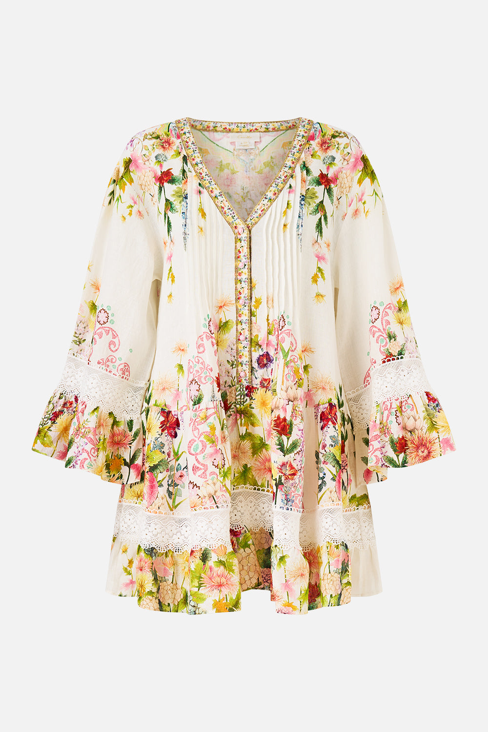 V NECK TIERED DRESS THE CALL OF CATALONIA