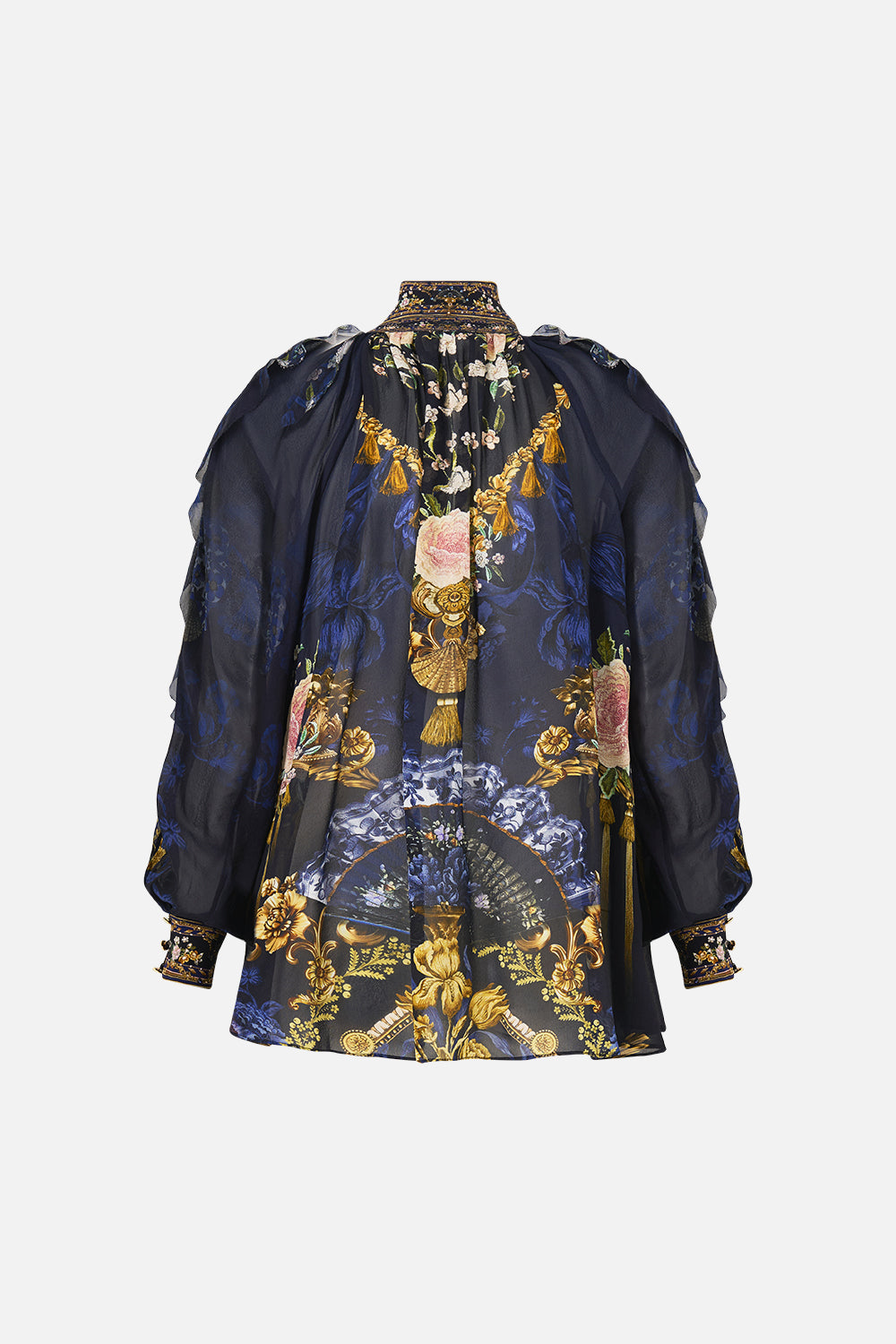 RELAXED BLOUSE WITH FRILL SLEEVE DETAIL NOTES FROM THE BLUE ROOM