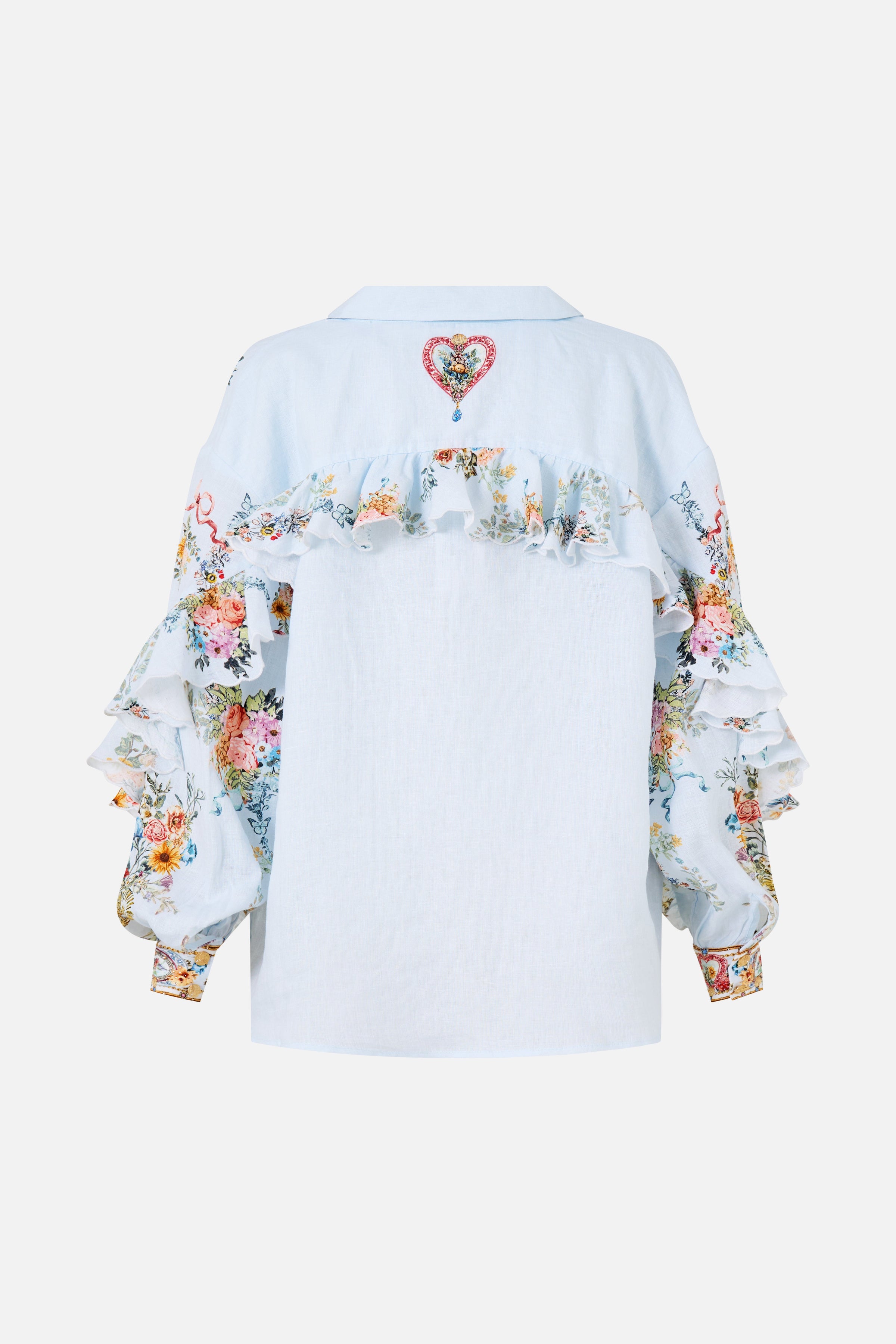 BUTTON SHIRT WITH FRILL DETAIL SEVILLE SWEETHEART