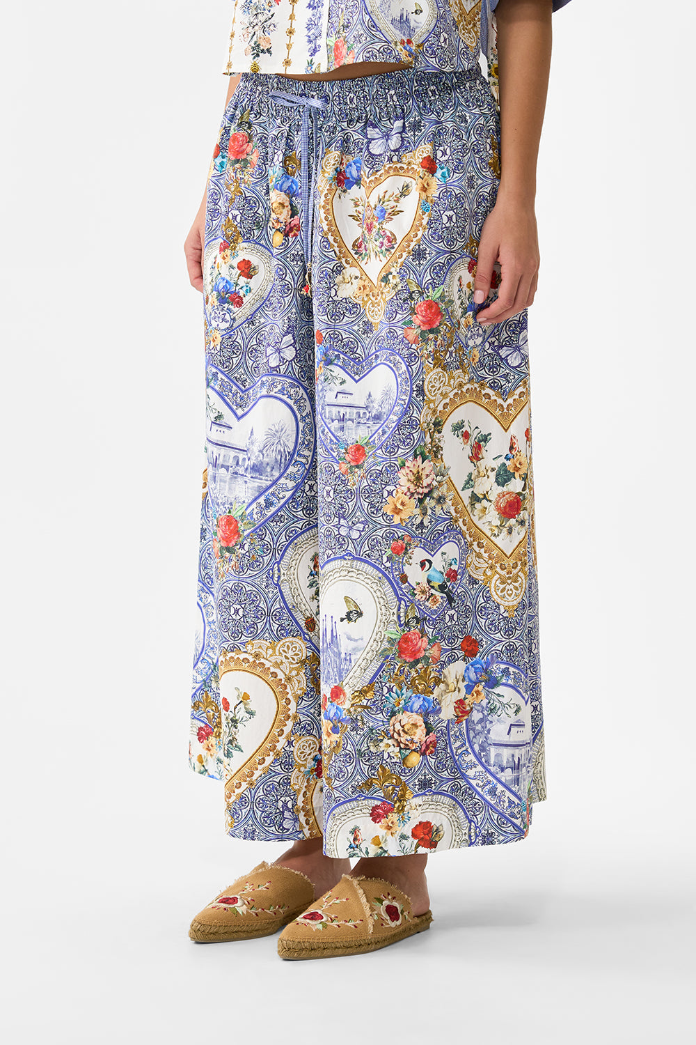 PANTALÓN DE PIERNA ANCHA CON CINTURA ELÁSTICA THE POTTERY PARLOUR