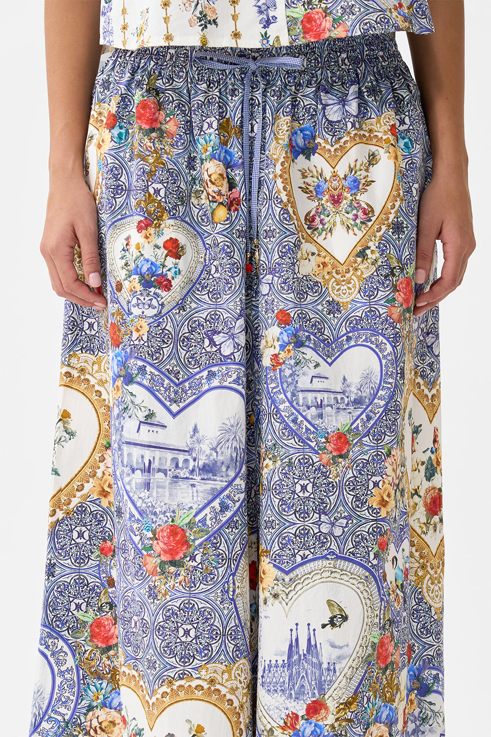 PANTALÓN DE PIERNA ANCHA CON CINTURA ELÁSTICA THE POTTERY PARLOUR