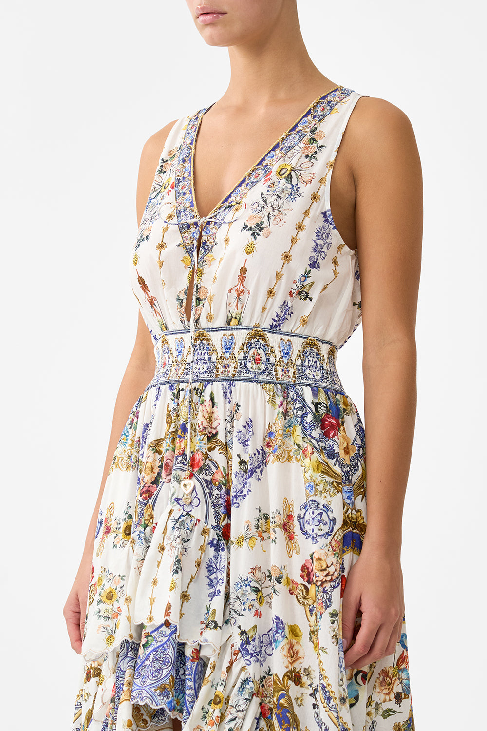 V NECKLINE HIGH LOW DRESS THE POTTERY PARLOUR