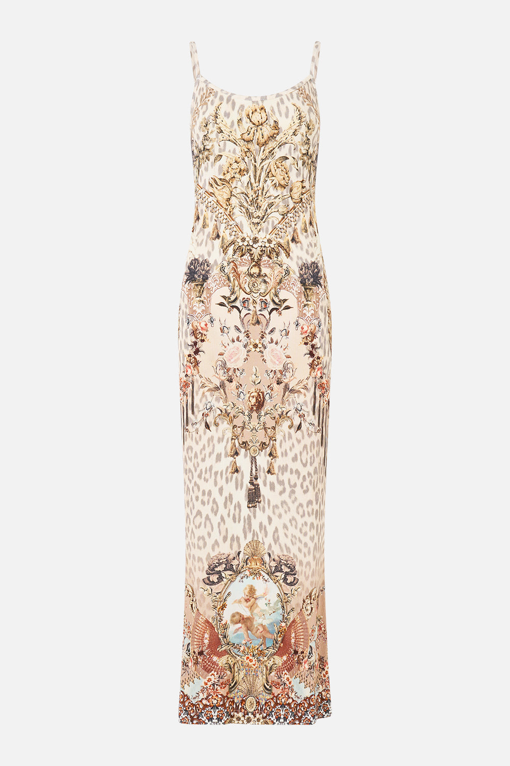 The CAMILLA JERSEY STRAPPY DRESS ARANJUEZ ANIMALIA in our  print.